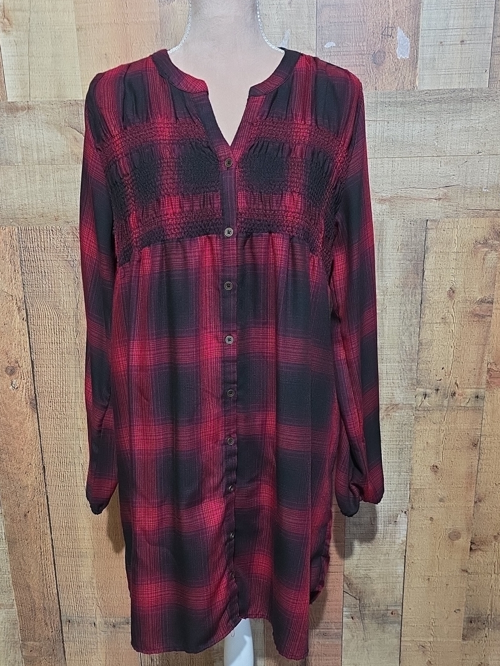 Knox Rose Red and Black Plaid Tunic